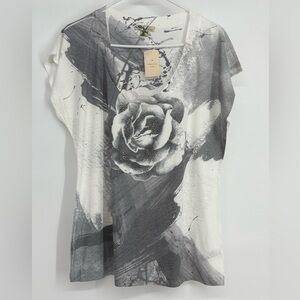 NWT‎ Forever 21 Y2K Rose Tattoo Gem Knit Top
